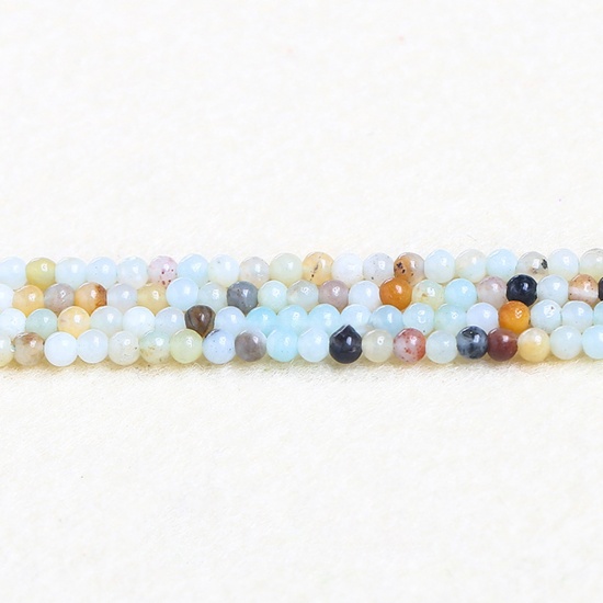 Picture of Amazonite ( Natural ) Beads Round Multicolor About 3mm Dia., 37cm(14 5/8") - 36cm(14 1/8") long, 1 Strand (Approx 115 PCs/Strand)