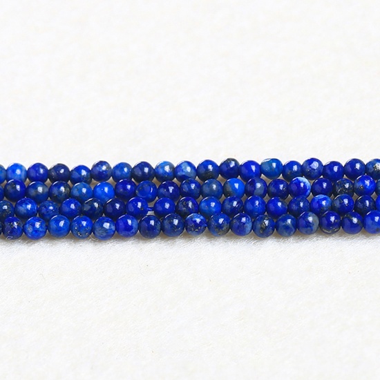 Picture of Lapis Lazuli ( Natural ) Beads Round Royal Blue About 3mm Dia., 37cm(14 5/8") - 36cm(14 1/8") long, 1 Strand (Approx 115 PCs/Strand)