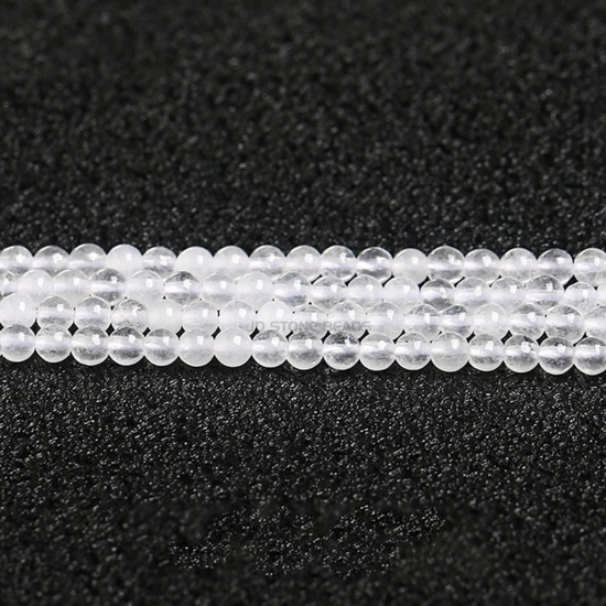 Picture of White jade ( Natural ) Beads Round White About 3mm Dia., 37cm(14 5/8") - 36cm(14 1/8") long, 1 Strand (Approx 115 PCs/Strand)