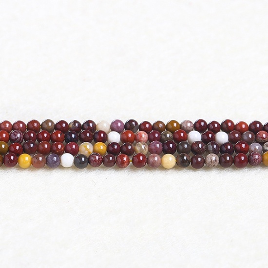 Picture of Stone ( Natural ) Beads Round Multicolor About 4mm Dia., 37cm(14 5/8") - 36cm(14 1/8") long, 1 Strand (Approx 90 PCs/Strand)