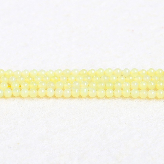 Picture of Chalcedony ( Natural ) Beads Round Lemon Yellow About 4mm Dia., 37cm(14 5/8") - 36cm(14 1/8") long, 1 Strand (Approx 90 PCs/Strand)