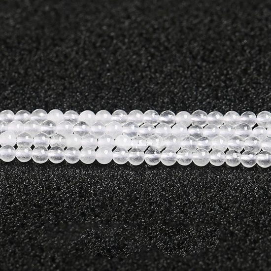 Picture of White jade ( Natural ) Beads Round White About 4mm Dia., 37cm(14 5/8") - 36cm(14 1/8") long, 1 Strand (Approx 90 PCs/Strand)