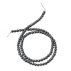 Immagine di （Grado A）Naturale Ematite Perline Tondo Nero Circa 4mm Dia, Foro: Circa 0.8mm, lunghezza: 40.2cm 3 Fili （Circa 105Pezzi/Treccia)
