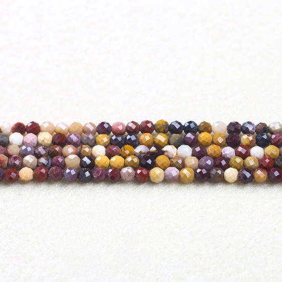 Picture of Stone ( Natural ) Beads Round Multicolor Faceted About 4mm Dia., 37cm(14 5/8") - 36cm(14 1/8") long, 1 Strand (Approx 90 PCs/Strand)