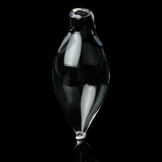 Bild von Transparent Glas Mini Wunschflasche Fläschchen Tropfen 4.2cm x1.7cm - 3.4cm x1.5cm , 5 Stück