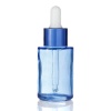 Picture of 30ml Glass Make Up Essential Oil Dropper Empty Bottle Cosmetic Transparent Blue 9.2cm(3 5/8") x 3.7cm(1 4/8"), 1 Piece