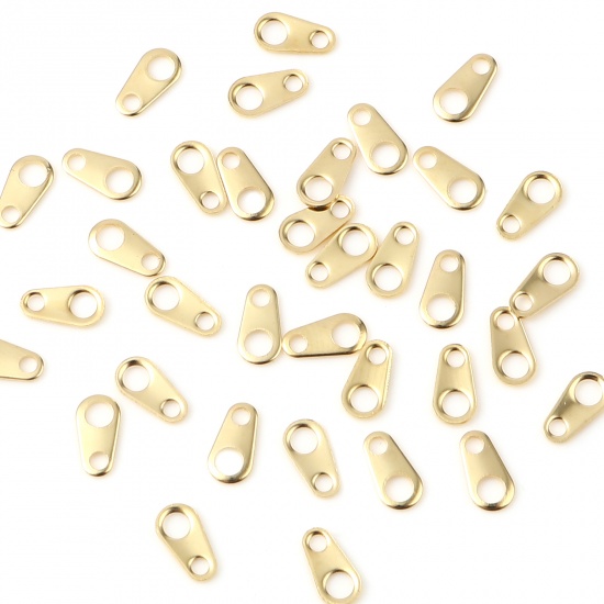 Bild von Edelstahl Schwanztropfen Für Halskette oder Armband Vergoldet Tropfen 6mm x 3mm, 100 Stück