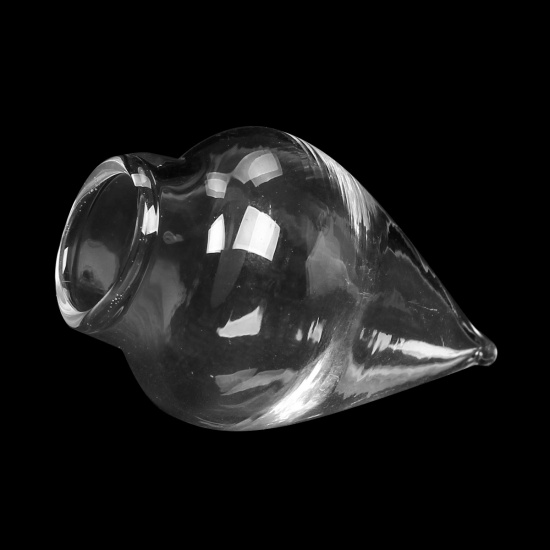Picture of Transparent Glass Mini Message Wish Bottle Bubble Vial Cone Clear 38mm x 24mm - 36mm x 24mm, 5 PCs