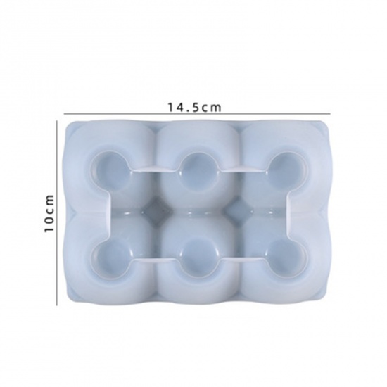 Picture of Silicone Resin Mold For Jewelry Making Egg Grid Storage Ornaments White 14.5cm x 10cm, 1 Piece