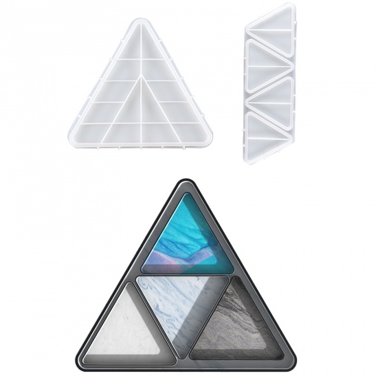 Immagine di Silicone Muffa della Resina per Gioielli Rendendo Triangolo Bianco 48cm x 14.9cm, 1 Serie ( 2 Pz/Serie)