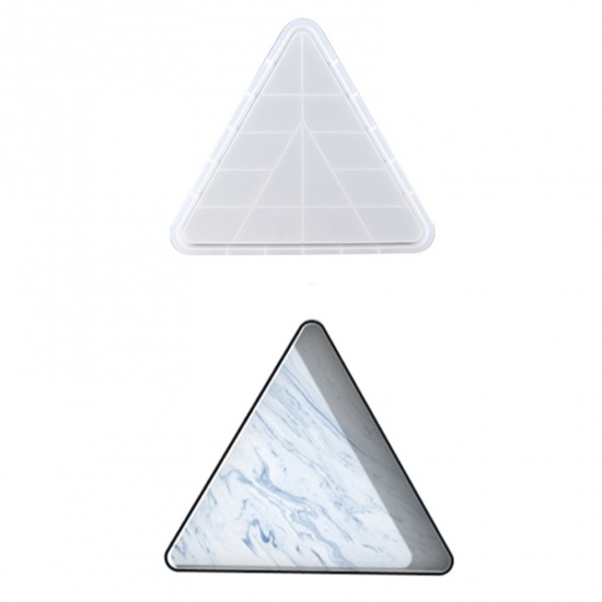 Immagine di Silicone Muffa della Resina per Gioielli Rendendo Triangolo Bianco 36cm x 32cm, 1 Pz