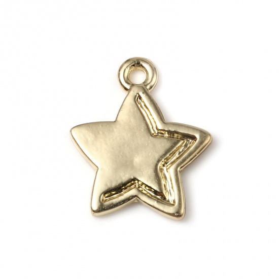 Picture of Zinc Based Alloy Galaxy Charms Star Gold Plated 18mm x 16mm, 20 PCs