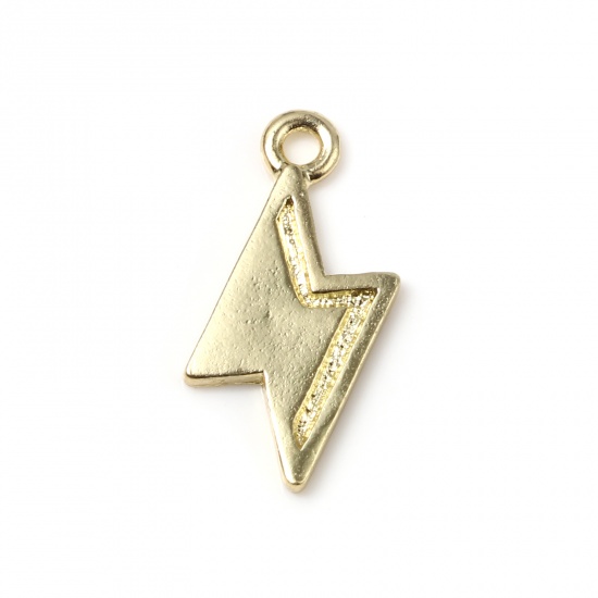 Picture of Zinc Based Alloy Weather Collection Charms Lightning Gold Plated 22mm x 10mm, 20 PCs