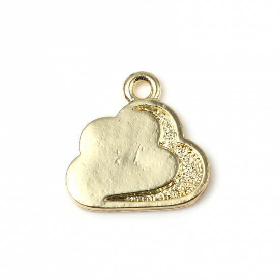 Picture of Zinc Based Alloy Weather Collection Charms Cloud Gold Plated 16mm x 16mm, 20 PCs