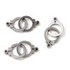 Picture of Stainless Steel Connectors Handcuffs Silver Tone 28mm x 12mm, 5 Sets