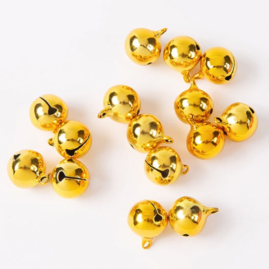 Picture of Brass Charms Gold Plated Christmas Jingle Bell 6mm, 100 PCs                                                                                                                                                                                                   