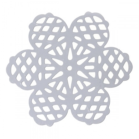 304 Stainless Steel Filigree Stamping Embellishments Findings, Flower Silver Tone, Hollow Carved 42mm(1 5/8") x 38mm(1 4/8"), 10 PCs