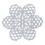 Picture of 304 Stainless Steel Filigree Stamping Embellishments Findings, Flower Silver Tone, Hollow Carved 42mm(1 5/8") x 38mm(1 4/8"), 10 PCs