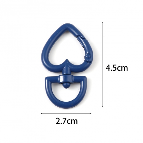 Immagine di Lega di Zinco Anello Portachiavi A Random Cuore 45mm x 27mm, 5 Pz