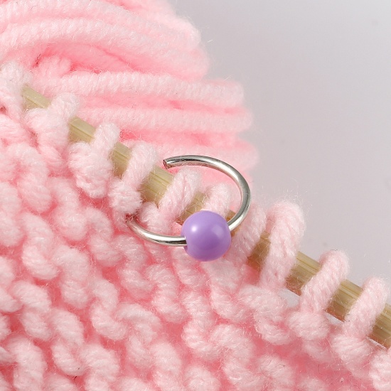 Picture of (doreenbox)Zinc Based Alloy Knitting Stitch Markers Circle Ring At Random Mixed 16mm x 14mm, 1 Set ( 10 PCs/Set)