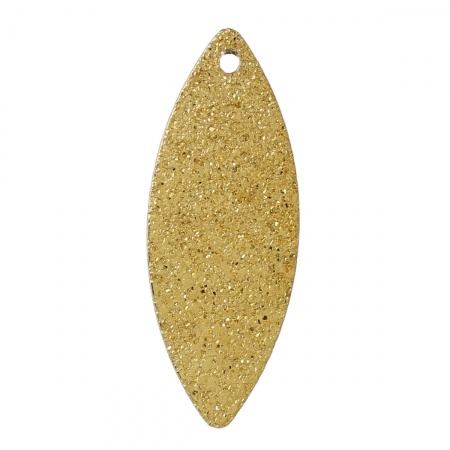 Pendentif en Laiton Olivaire Couleur Laiton Sans Plaqué Dépoli 25mm x 10mm, 30 Pcs