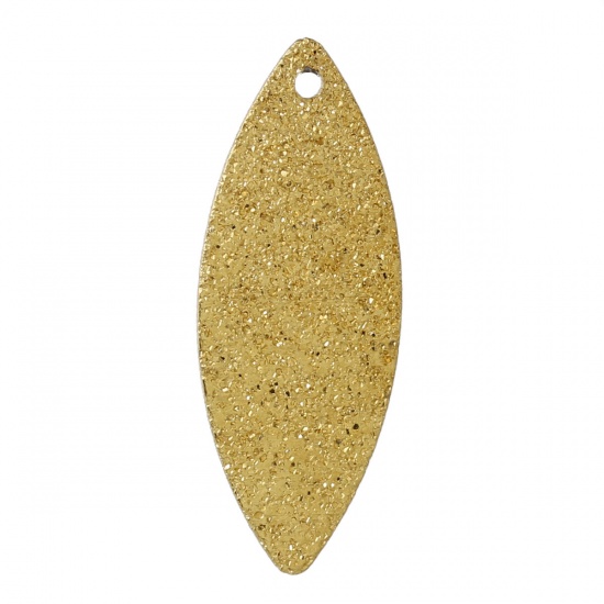 Image de Pendentif en Laiton Olivaire Couleur Laiton Sans Plaqué Dépoli 25mm x 10mm, 30 Pcs