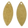 Image de Pendentif en Laiton Olivaire Couleur Laiton Sans Plaqué Dépoli 25mm x 10mm, 30 Pcs
