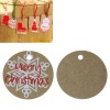 Imagen de Etiquetas Papel de Ronda Café Copo de Nieve Navidad " Merry Christmas " 5cm Dia., 1 Juego (Aprox 50 PCs/Paquete)
