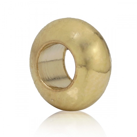 Messing Abstandshalter Perlen für die DIY-Schmuckherstellung 18K Gold Abakus 6mm Dia., Loch: ca. 2.9mm, 20 Stück
