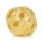 Immagine di Ottone Perline per la Creazione di Gioielli con Ciondoli Fai-da-te Colore Oro 18K Palla Circolo Filigrana 9mm Dia., Foro:Circa 2.3mm, 5 Pz