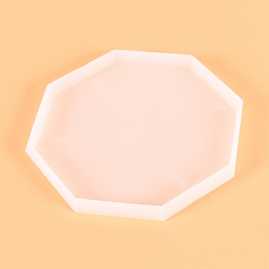 Immagine di Silicone Muffa della Resina per Gioielli Rendendo Ottagono Bianco 14.5cm x 13cm, 1 Pz