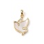 Immagine di 1 Pz Ottone Ciondoli Pendenti Uccello 18K Vero Oro Placcato Bianco Trasparente Strass 17mm x 10mm