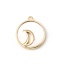 Immagine di Ottone Galassia Charms Tondo 18K Vero Oro Placcato Luna 14mm x 12mm, 2 Pz