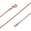 Изображение 1 ШТ вакуумное покрытие 304 Нержавеющая Сталь Браслеты цепь змейка Ожерелья Розово-золотой 50.5см Длина