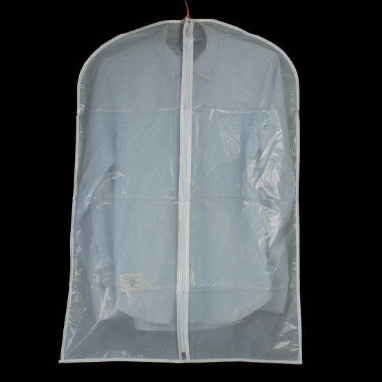 Image de Housse de Protection de Vêtement Organisateur Stockage en PEVA Transparent Blanc 90cm x 60cm, 1 Pièce