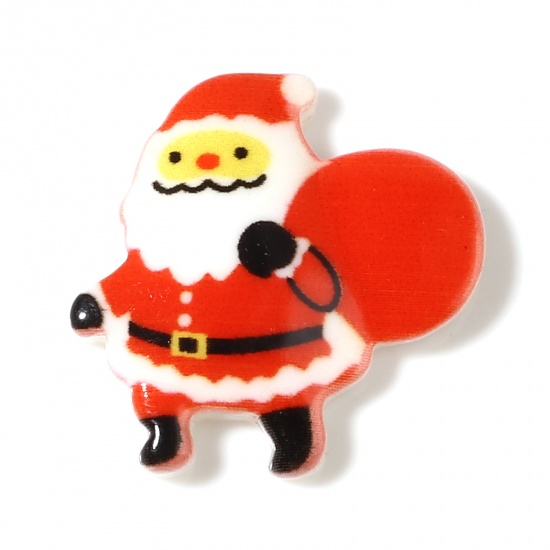 Picture of Resin Embellishments Christmas Santa Claus White & Red 22mm x 21mm, 20 PCs