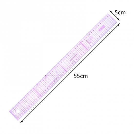 Immagine di Plastica Strumenti di Misura Righello Colore Viola 55cm x 5cm, 1 Pz