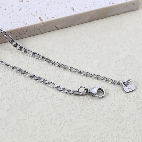 Picture of 304 Stainless Steel Stylish Anklet Silver Tone Streak 23.5cm(9 2/8") long, 1 Piece