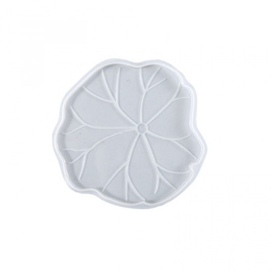 Immagine di Silicone Muffa della Resina per Gioielli Rendendo Coaster Foglia di Loto Bianco 10cm Dia. 1 Pz