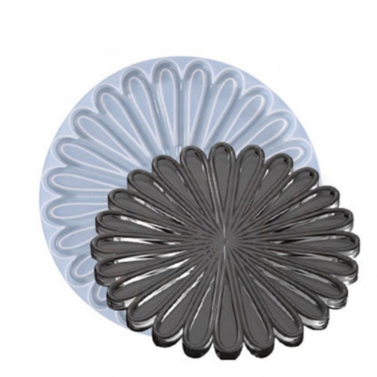 Picture of Silicone Resin Mold For Jewelry Making Coaster Flower White 10cm Dia., 1 Piece