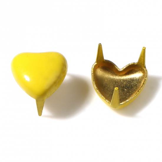 Picture of Zinc Based Alloy Rivets Yellow Heart 6mm x 6mm, 50 PCs