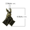 Bild von Zinklegierung Charm Anhänger Hase Tier Bronzefarbe Spielkarten 48mm x 34mm, 5 Stücke
