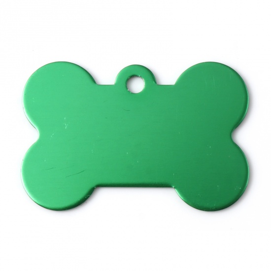 Immagine di Lega di Zinco Memoriale dell'animale Ciondoli Osso Verde Modifiche in bianco di timbratura 3.8cm x 2.5cm , 5 Pz