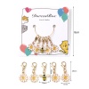 Picture of Doreenbox Zinc Based Alloy Insect Knitting Stitch Markers Gold Plated Multicolor Bee Enamel 28mm x 11mm, 1 Set ( 5 PCs/Set)