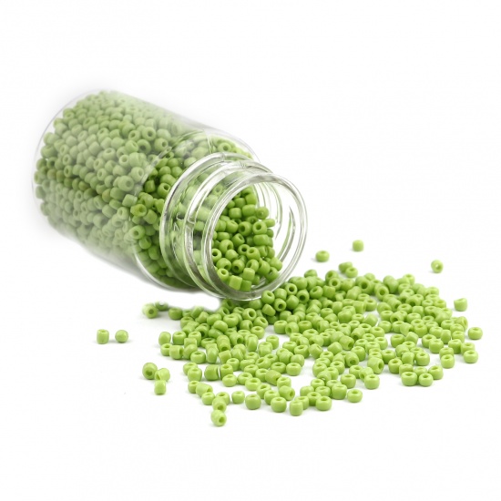 Picture of Glass Seed Seed Beads Cylinder Yellow-green Dyed About 4mm Dia., Hole: Approx 1.2mm, 1 Bottle