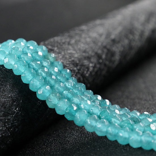 Picture of Amazonite ( Natural ) Beads Abacus Blue Faceted About 6mm x 4mm, 1 Strand (Approx 82 PCs/Strand)