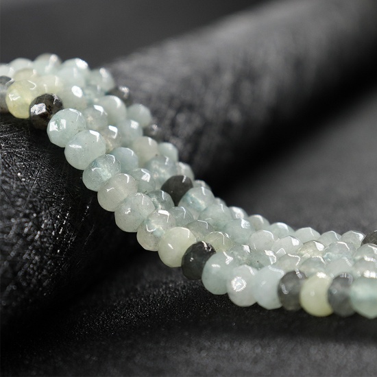 Picture of Amazonite ( Natural ) Beads Abacus Gray Faceted About 6mm x 4mm, 1 Strand (Approx 82 PCs/Strand)