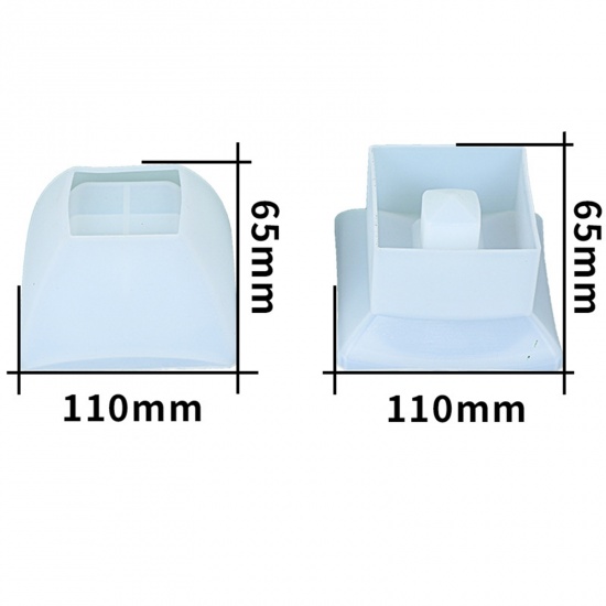Picture of Silicone Resin Mold For Jewelry Making Storage Box Square White 11cm x 11cm, 1 Set ( 2 PCs/Set)