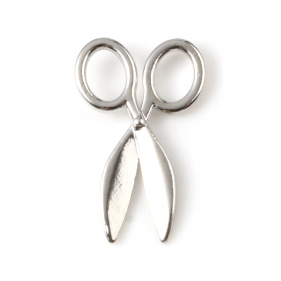 Picture of Zinc Based Alloy Clothes Charms Scissor Silver Tone 16mm x 10mm, 20 PCs