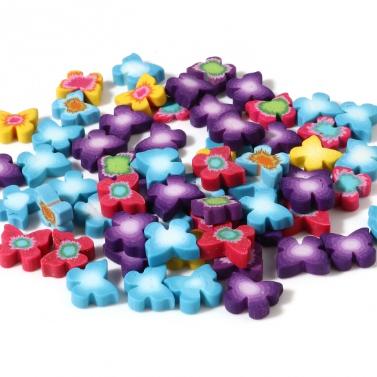 Picture of Polymer Clay Embellishments Butterfly Animal At Random Color 10mm x 8mm , 300 PCs